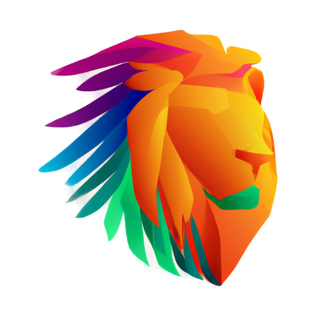 Cute Color Gradient Lion Shape Head Drawing by Play Zoo