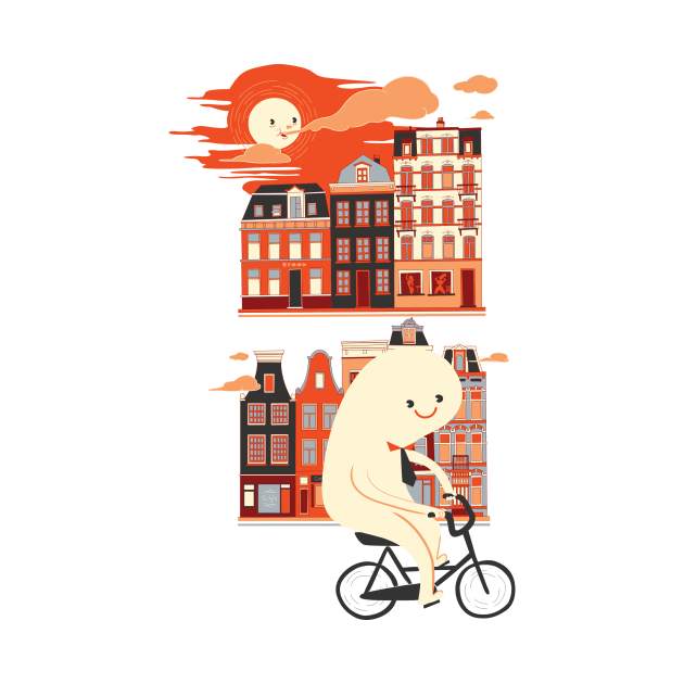 Happy Ghost Biking by ivejustquitsmoking