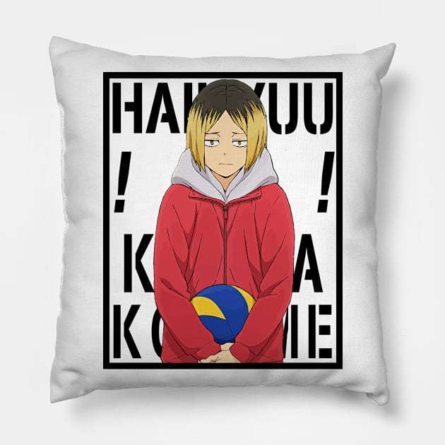 Haikyuu!!: Kenma Kozume - Background Text(Black) Pillow by InalZ