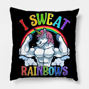 Unicorn I Sweat Rainbows Workout Gym Pillow