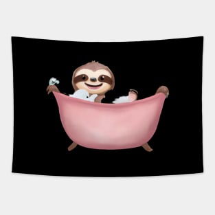 Cute Baby Sloth Bathtub Tapestry