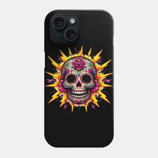 Sugar Skull Art - Lightning Strikes Twice: Dia de los Muertos Edition Phone Case