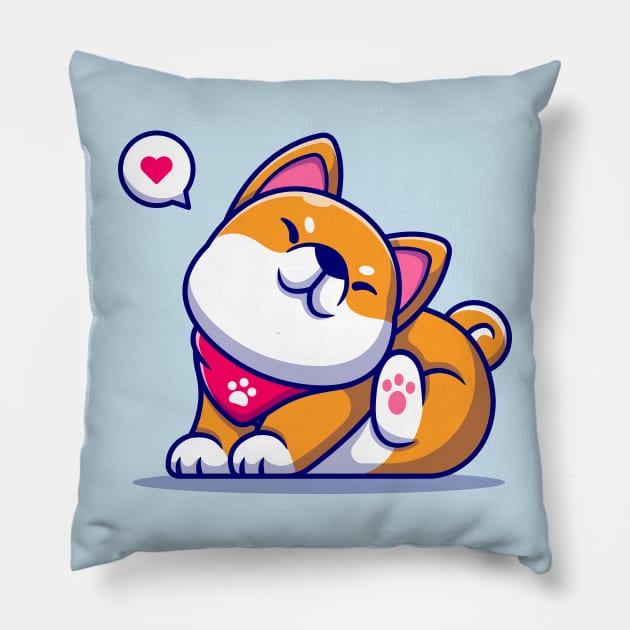 Cute Shiba Inu Dog Scratching Ear Cartoon