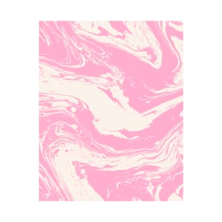 Cute Pink and White Abstract Swirl T-Shirt