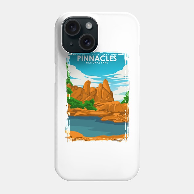 Pinnacles National Park Vintage Travel Poster Phone Case by jornvanhezik