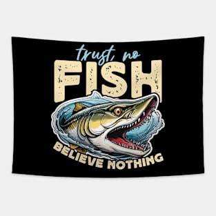 Musky Fishing Trust No Fish Believe Fishing Lover Tapestry