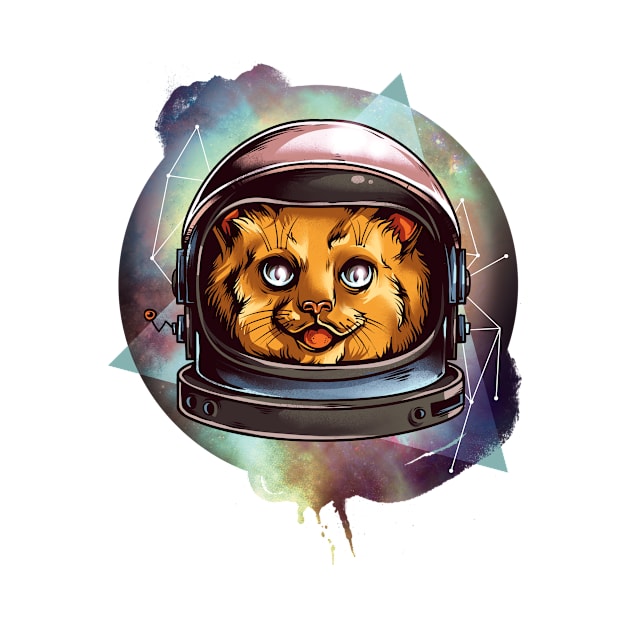 Astro Kitty Starry Night by stratag