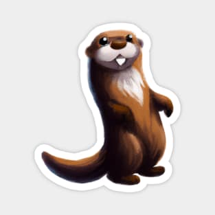 Cute Otter Drawing Magnet