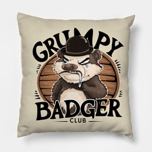 Grumpy Badger Club Pillow