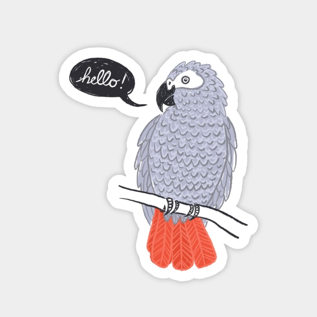 African Grey Magnet by IllustratedActivist