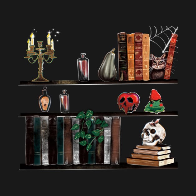 Autumn Halloween Bookshelf by xsaxsandra