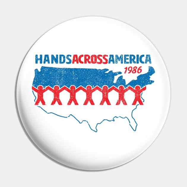 Hands Across America 1986 - Us (Variant) Pin by huckblade