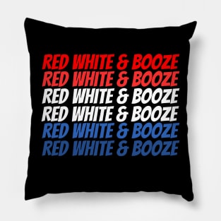 Red White and Booze 4th of July Pillow