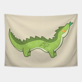 Cute Green Lizard Dragon Tapestry