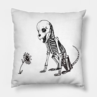 Skeledog Flower Pillow