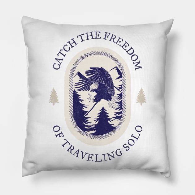 Catch The Freedom Of Traveling Solo Pillow by Simple Life Designs