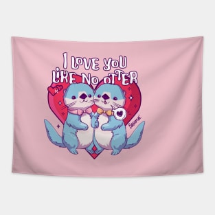 Significant Otters - Adorable Otter Couple Tapestry