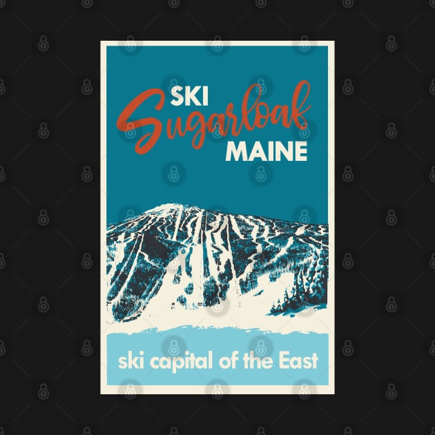 Ski Sugarloaf Maine vintage poster by ROEDERcraft