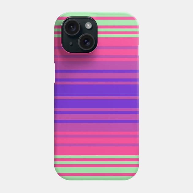 Green Pink and Purple Gradient Stripes Phone Case by saradaboru