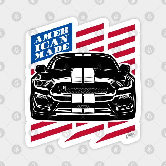 Mustang GT350 American Flag American Made Magnet by LYM Clothing