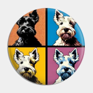 Pop Retro Scottish Terrier Art  - Cute Puppy Pin