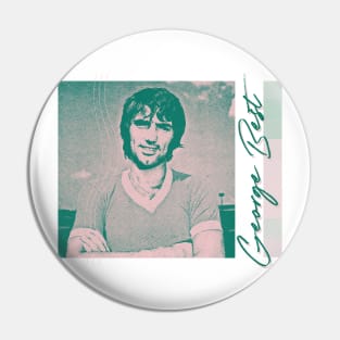 George Best / Retro Style Duotone Fan Design Pin