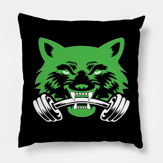 Wolf sport and fitness lovely blend drawing cute cool colorful Pillow by Okuadinya