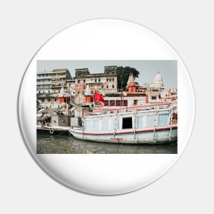 Varanasi, boat in river Ganges, India Pin