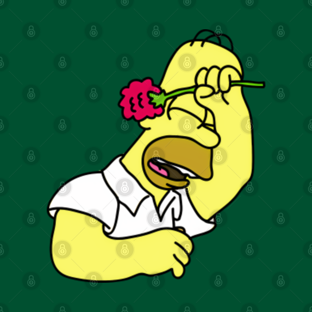 Homer Simpson With Flower Homer Simpson Long Sleeve TShirt TeePublic