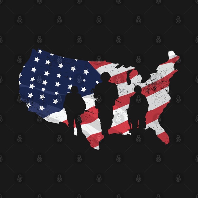 Patriotic Soldier American Flag Design by ghsp