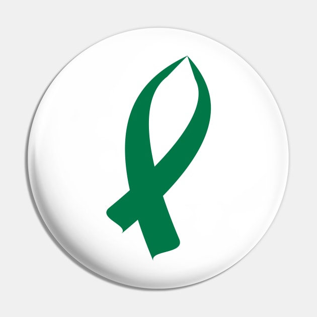 Awareness Ribbon (Green) Pin by BlakCircleGirl