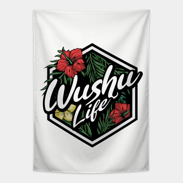 Floral Badge Wushu Life Tapestry by walaodesigns