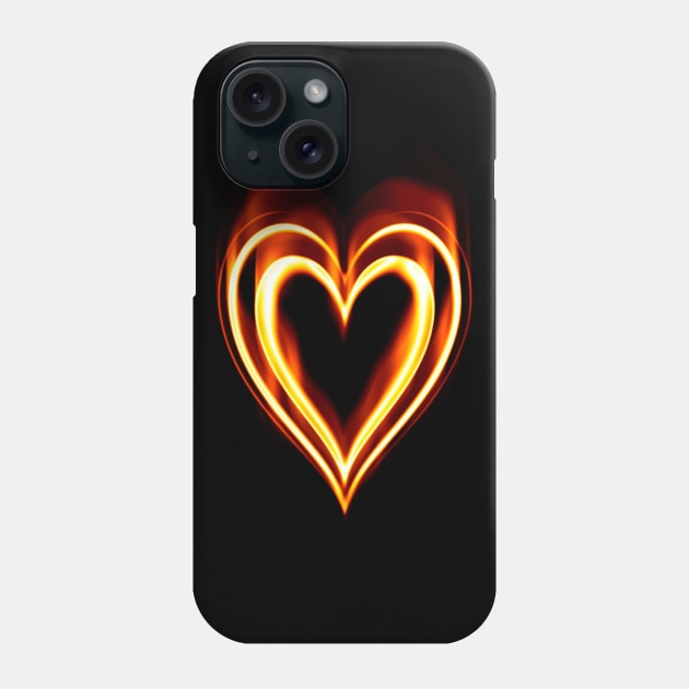 Flaming Heart on Fire Phone Case by clearviewstock