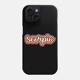 Scorpio Astrology Script Typography Gay Pride Rainbow Phone Case