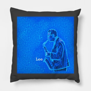 Lee Konitz Jazz Saxophone Original Art Lino Type Pillow