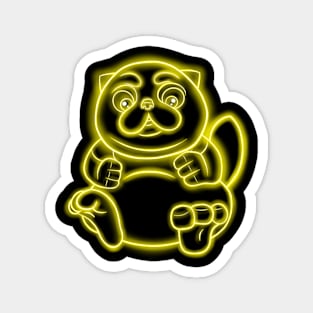 Neon Cute Fat Cat Magnet