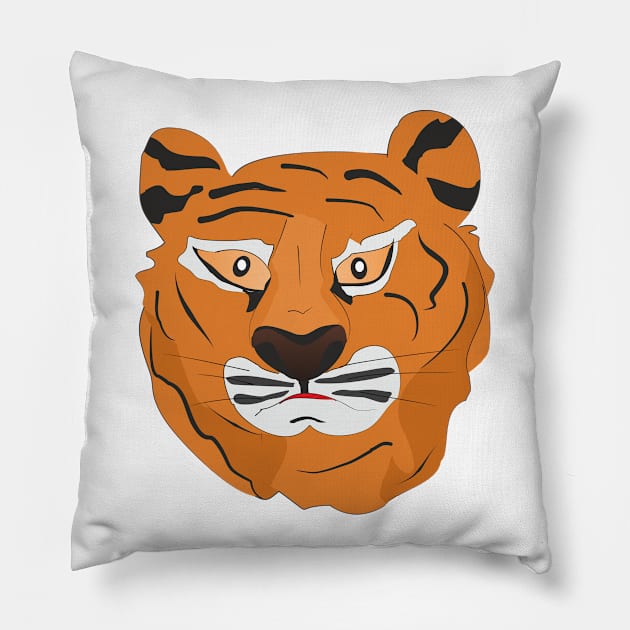 Tiger face Pillow by Alekvik