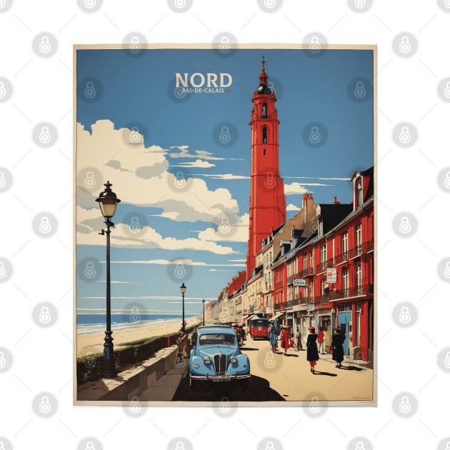 Nord Pas de Calais France Vintage Poster Tourism by TravelersGems