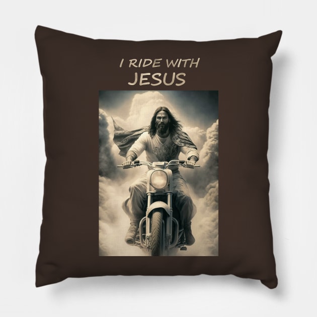 Jesus rides with me Pillow by infernoconcepts