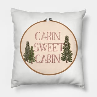 Cabin Sweet Cabin Embroidery Hoop Pillow