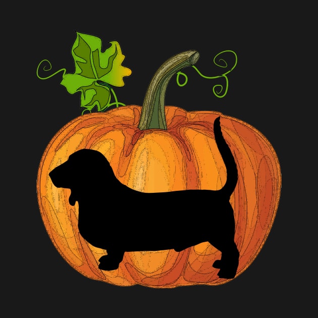Basset hound in pumpkin by Flavie Kertzmann