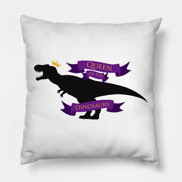 Queen of the Dinosaurs Pillow by SakuraDragon