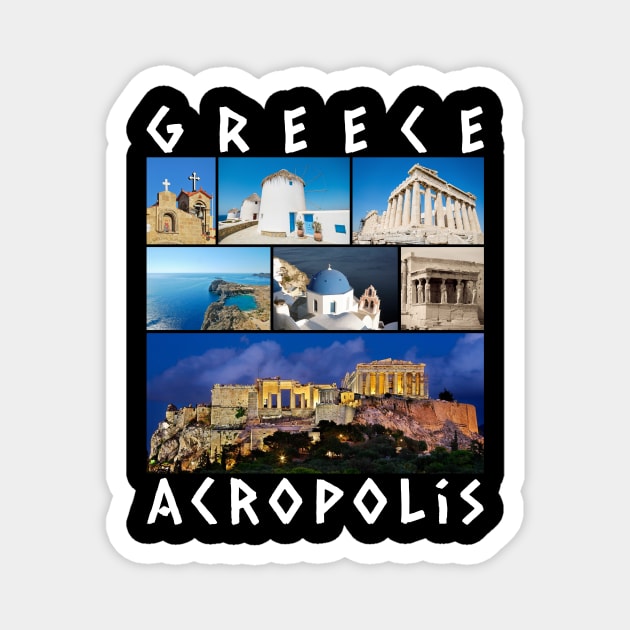 Greece Acropolis famous sights gallery Souvenir Magnet by peter2art