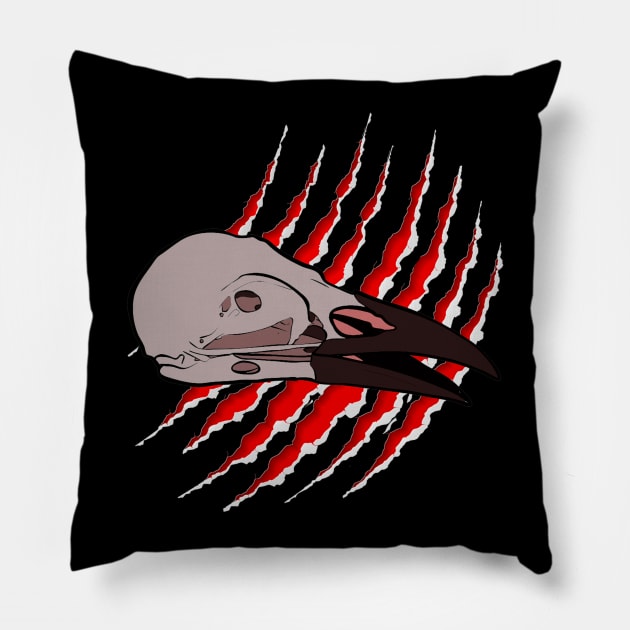 raven skull Pillow by FoxNest