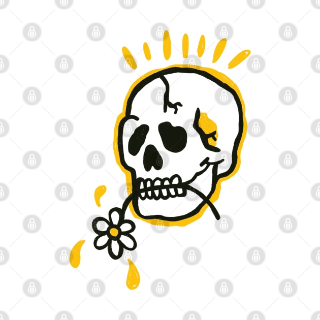 skulls happy skull skeleton flower happy face by Tropical Blood