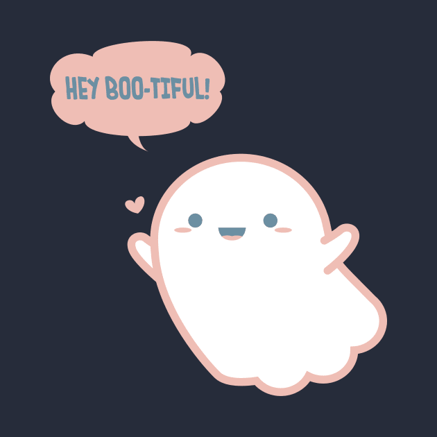 Cute Ghost says Hey Bootiful by clgtart