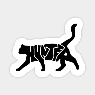 Black Cat - Hunter Typography Magnet