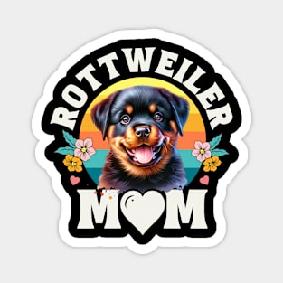 Colorful Rottweiler Mom Retro Sunset Dog Lover Mother's Day Magnet