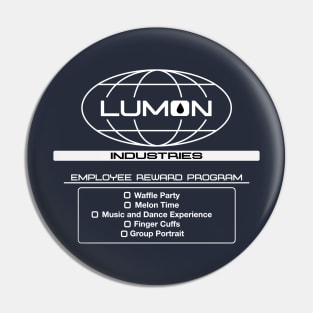 Severance- Lumon Employee Rewards Program- on dark Pin