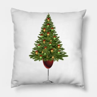 Wine Lovers Christmas Tree Pillow